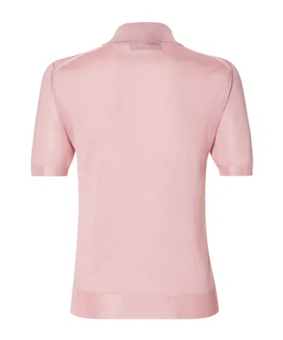 Fendi Slim-fitting Polo Shirt-style Jumper In Pink