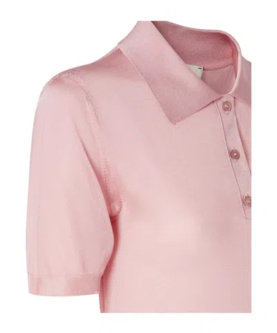 Fendi Slim-fitting Polo Shirt-style Jumper In Pink
