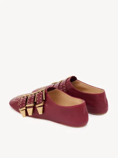 Chloé Susan Ballerinas Pointed Toe Studded Detail In Red