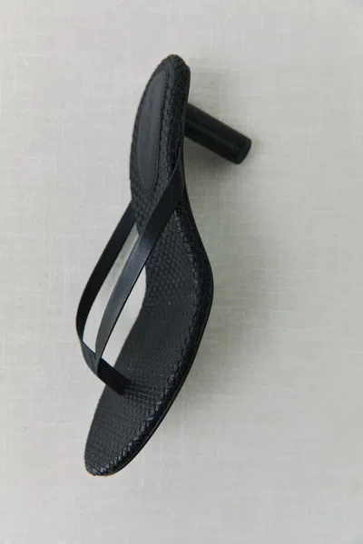 St Agni Woven Thong Heeled Sandal In Black