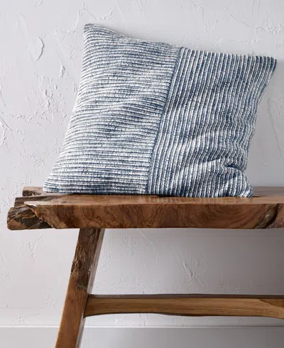 Oake Striped Patch Decorative Pillow, 18" X 18", Exclusively For Macy's In Multi