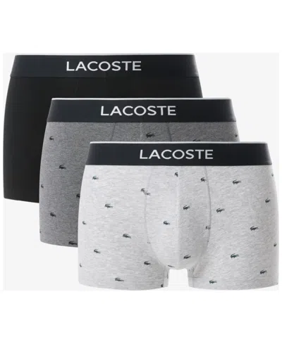 Lacoste Assorted 3-pack Stretch Cotton Trunks In Multi