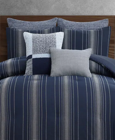 Perry Ellis Harper Striped 3-pc. Comforter Set, Full/queen In Blue