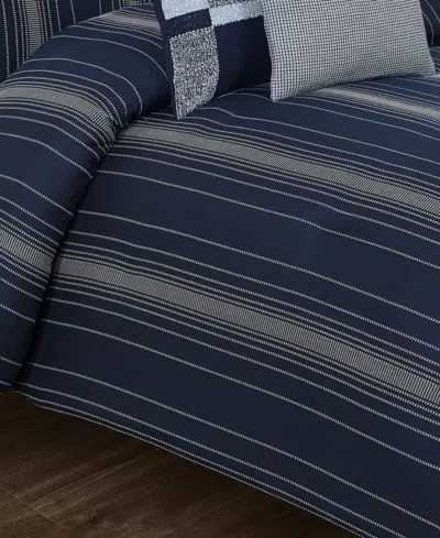 Perry Ellis Harper Striped 3-pc. Comforter Set, Full/queen In Blue