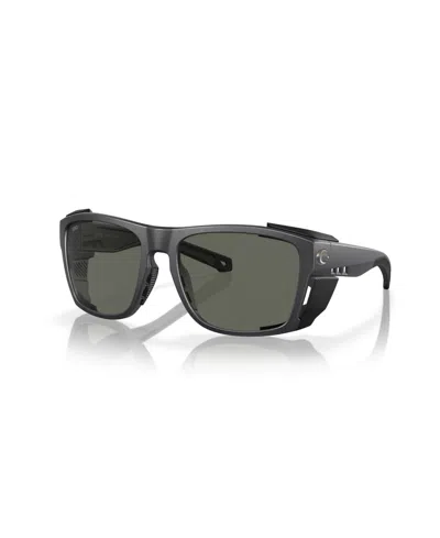 Costa Del Mar King Tide 6 58mm Polarized Rectangular Sunglasses In Black