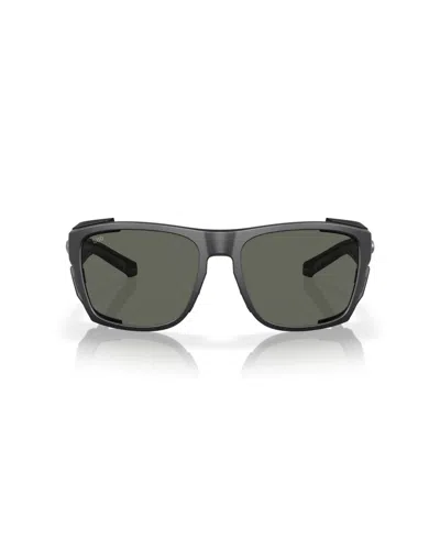 Costa Del Mar King Tide 6 58mm Polarized Rectangular Sunglasses In Black