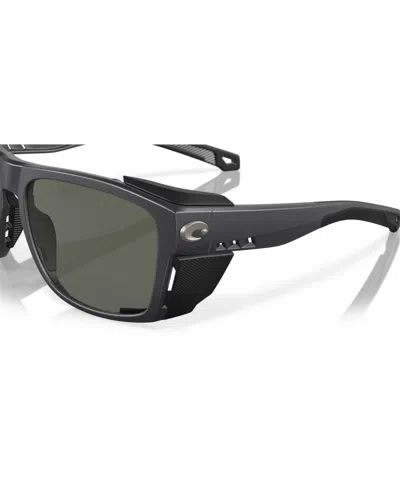 Costa Del Mar King Tide 6 58mm Polarized Rectangular Sunglasses In Black
