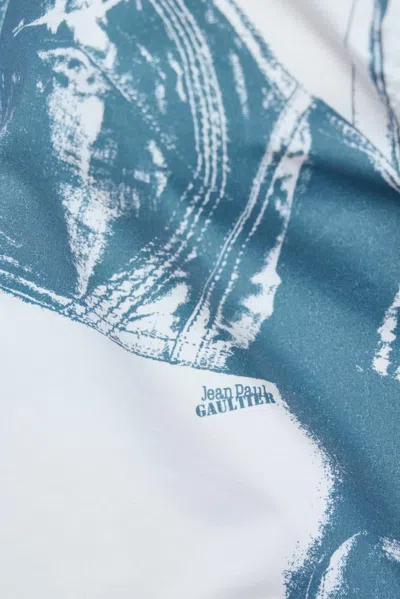 Jean Paul Gaultier Womens White Blue Grey Scanned Bra Stretch-cotton Shirt