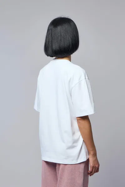 Ganni Cotton Crew Neck Graphic Print T-shirt In White