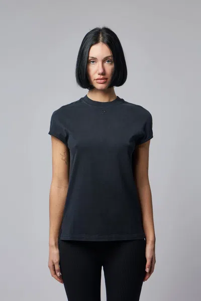Courrèges Black Solarized Oversized T-shirt In Black