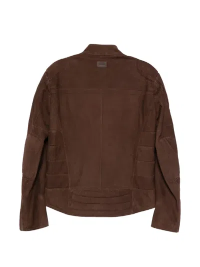 Moschino Biker Jacket In Brown