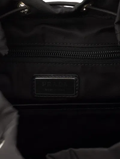 Prada Trim Leather Backpack In Brown