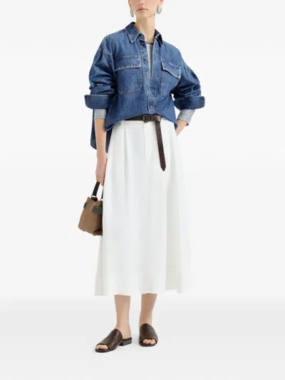Brunello Cucinelli Striped-pattern Lamé Top In Multi