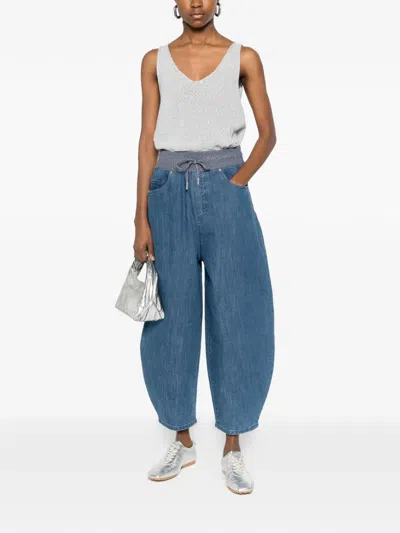 Panicale Drawstring Cropped Trousers In Multi