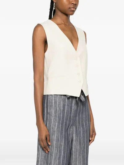P.a.r.o.s.h V-neck Button Vest In Neutral