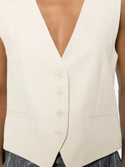 P.a.r.o.s.h V-neck Button Vest In Neutral