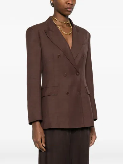 P.a.r.o.s.h Double-breasted Blazer In Brown