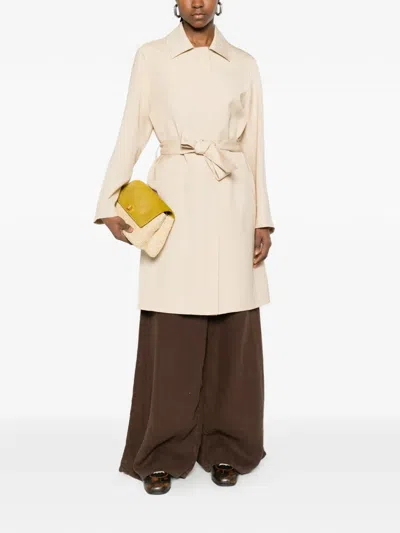 P.a.r.o.s.h Belted Long Jacket In Neutral
