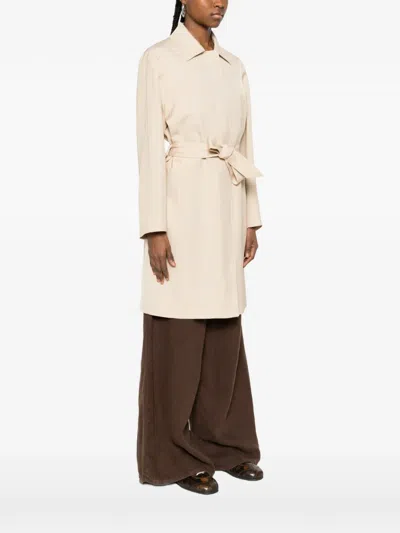 P.a.r.o.s.h Belted Long Jacket In Neutral