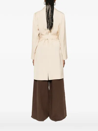 P.a.r.o.s.h Belted Long Jacket In Neutral