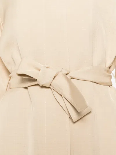 P.a.r.o.s.h Belted Long Jacket In Neutral