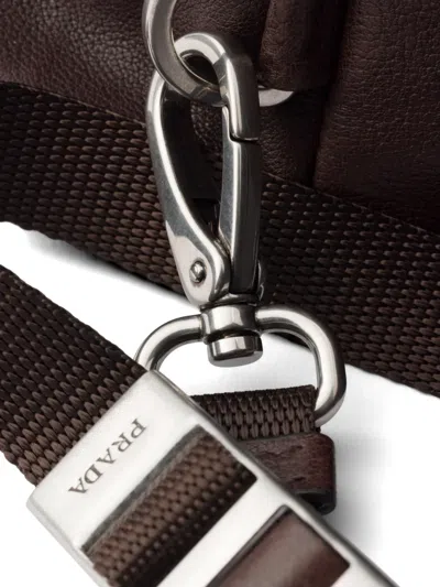 Prada Explore Leather Backpack In Brown