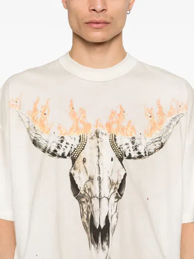 Represent Skull-print T-shirt In Neutral