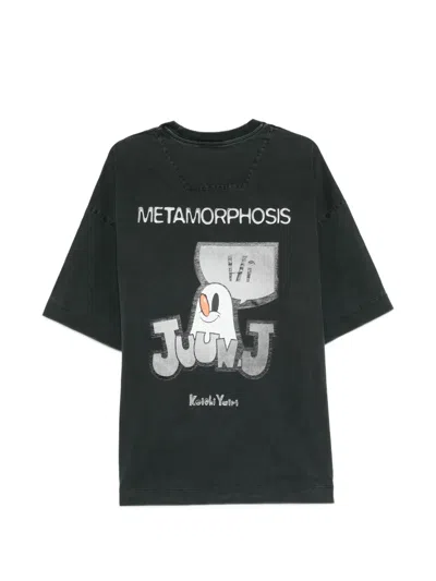 Juunj Washed Black T-shirt In Black