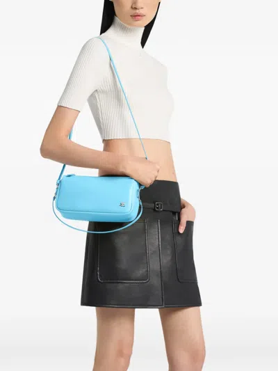 Courrèges Small Three Sixty Shoulder Bag In Blue