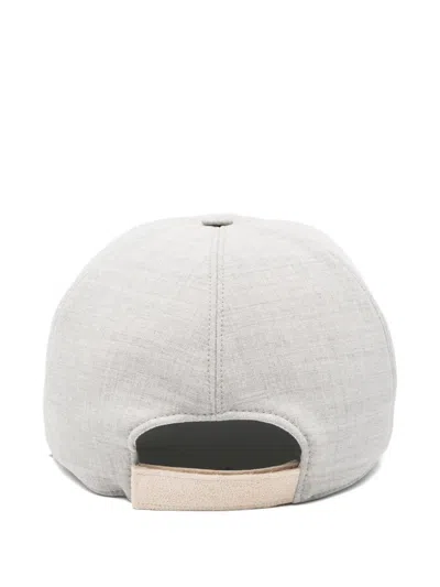 Eleventy Contrast Trim Hat In White