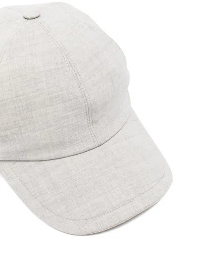 Eleventy Contrast Trim Hat In White