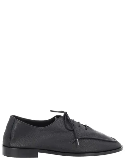 Hereu Black Leather Lace-ups In Multi