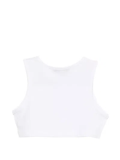 Msgm Logo-detail Crop Top In White