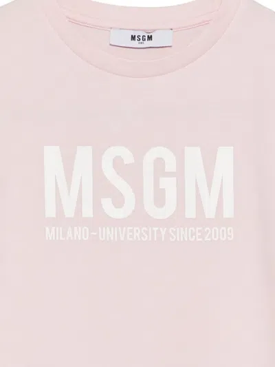 Msgm Logo-print T-shirt In Pink