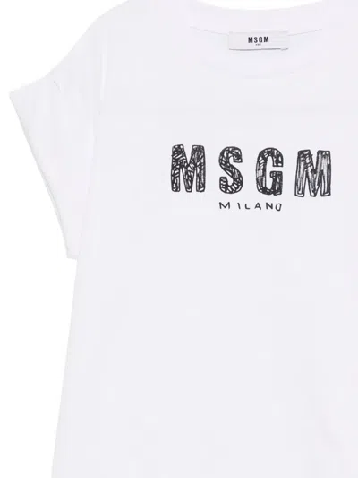 Msgm Logo-print T-shirt In White