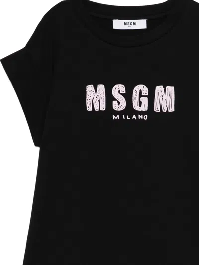 Msgm Logo-print T-shirt In Black