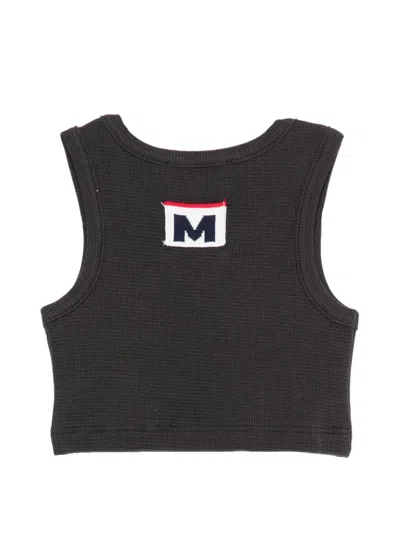 Msgm Embroidered Top In Gray