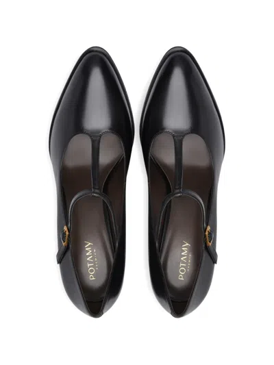 Potamy T-strap Leather Pumps In Multi