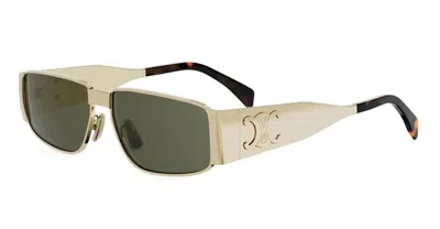 Celine Triomphe Metal Rectangular Sunglasses In Neutral