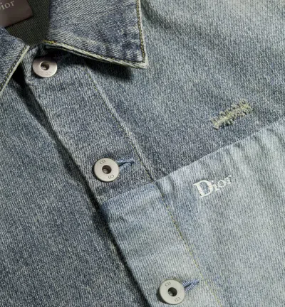 Dior Overshirt With Patchwork Effect In Blue