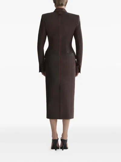 Mugler Double-breasted Jacket Coat In Brown