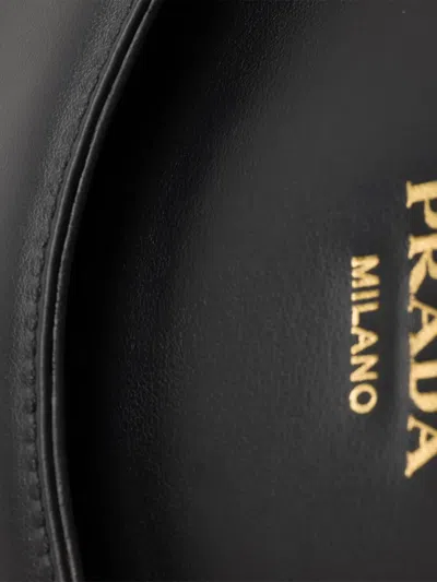 Prada Carry Mini Leather Handbag In Black