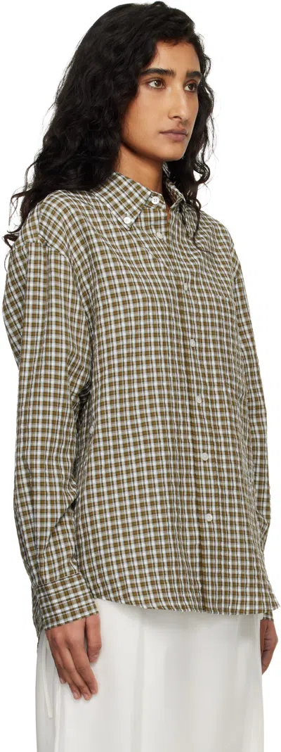 Dunst Khaki Oversized Bd Checked Shirt In Multi