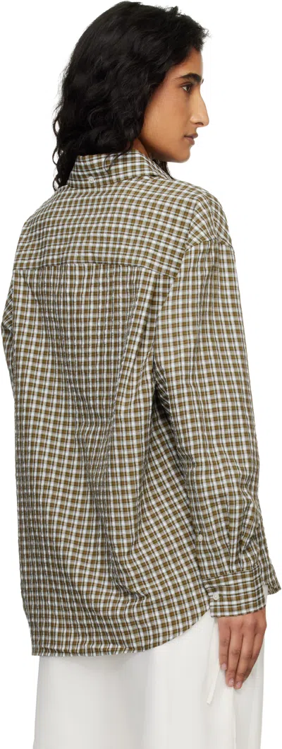 Dunst Khaki Oversized Bd Checked Shirt In Multi