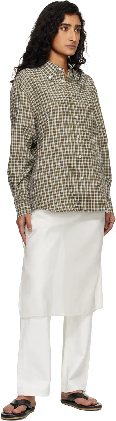 Dunst Khaki Oversized Bd Checked Shirt In Multi