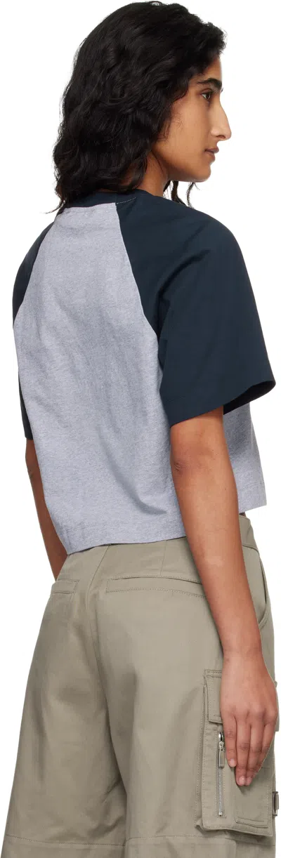 Off-white Gray & Navy 'ow' Embroidered Script T-shirt In Gray