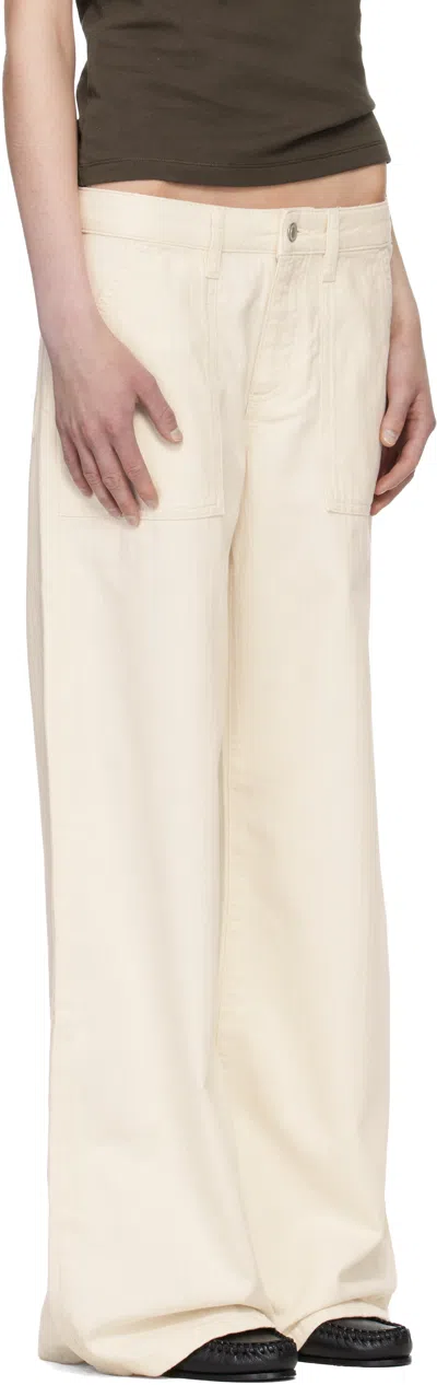 Jeanerica Guell Pants Chevron Ecru In Neutral