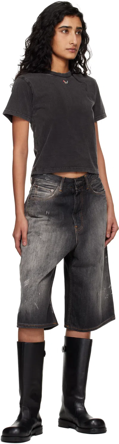 Ottolinger Pierced Fitted T-shirt In Black