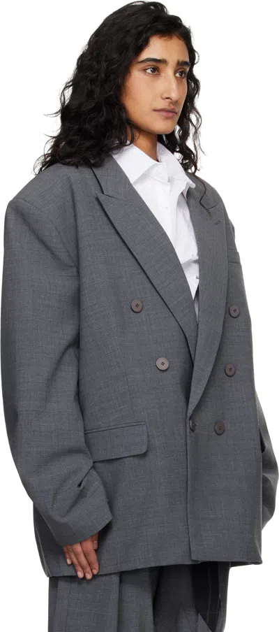 Ottolinger Oversized Buttoned Blazer In Gray