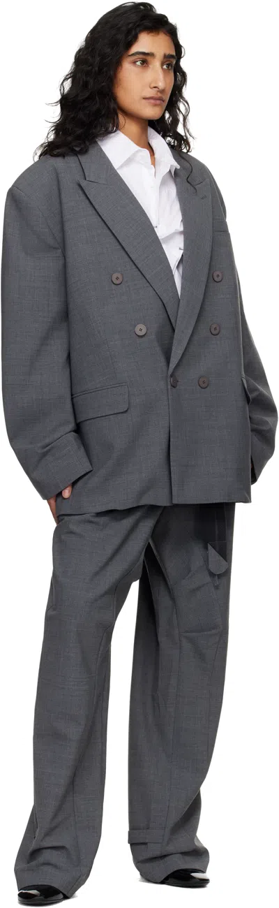 Ottolinger Oversized Buttoned Blazer In Gray